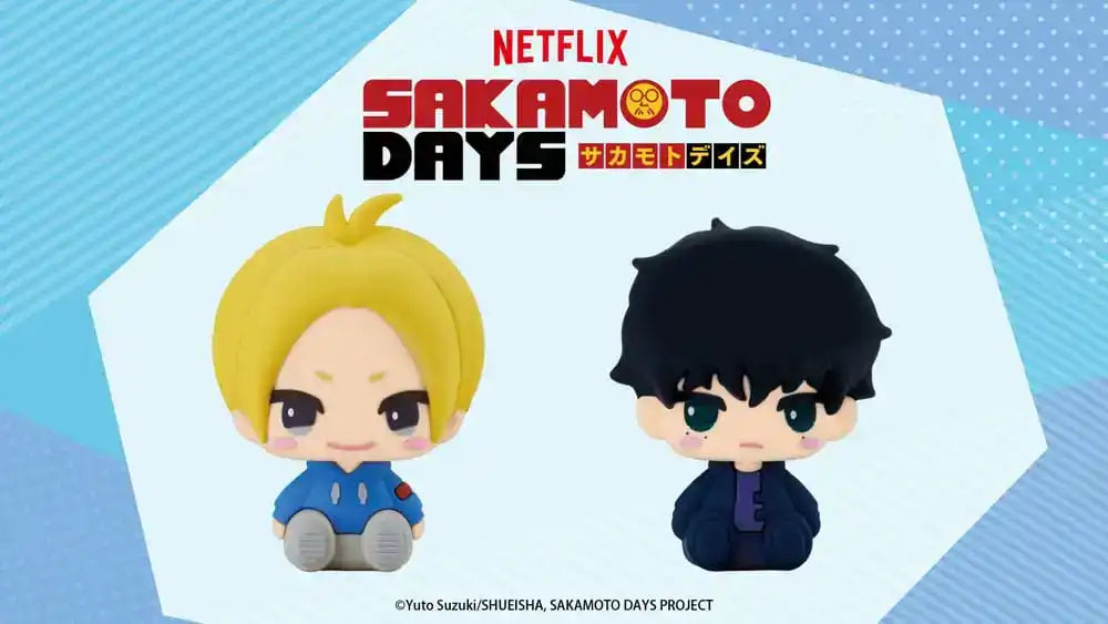 Sakamoto Days Pote Raba Rubber Mascot PVC Mini-Figuren Asakura Shin & Seba Natsuki 8 cm