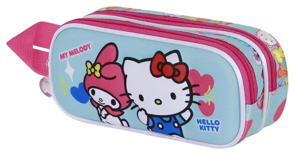 Sanrio 3D Double Federmäppchen Hello Kitty Friendship Blue
