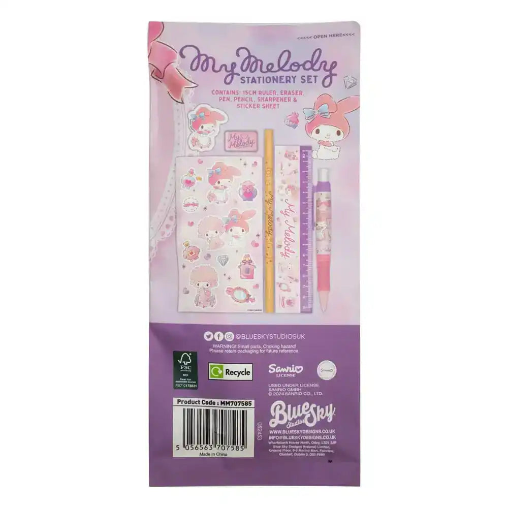 Sanrio Schreibset 6er-Pack My Melody - Smalltinytoystore