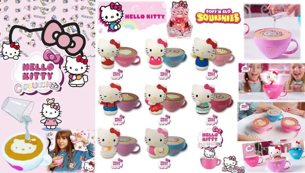 Sanrio Squishy Figuren Hello Kitty Cappuccino Display (8) - Smalltinytoystore
