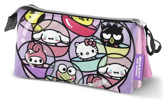 Sanrio Triple Federmäppchen Hello Kitty Gashapon Pink