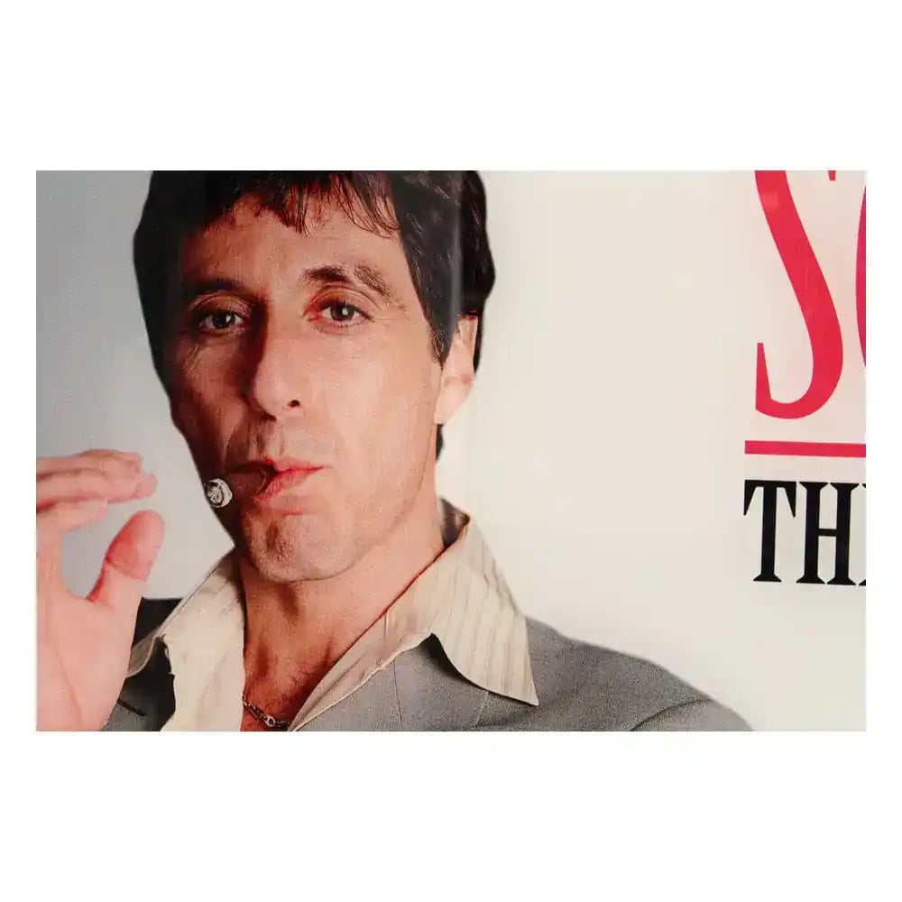 Scarface Glasposter The World Is Yours (Grey Background) 60 x 30 cm