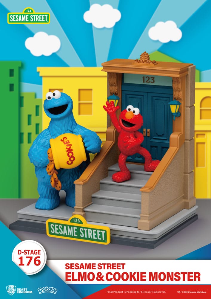 Sesamstraße D-Stage PVC Statue Elmo & Cookie Monster 11 cm - Smalltinytoystore