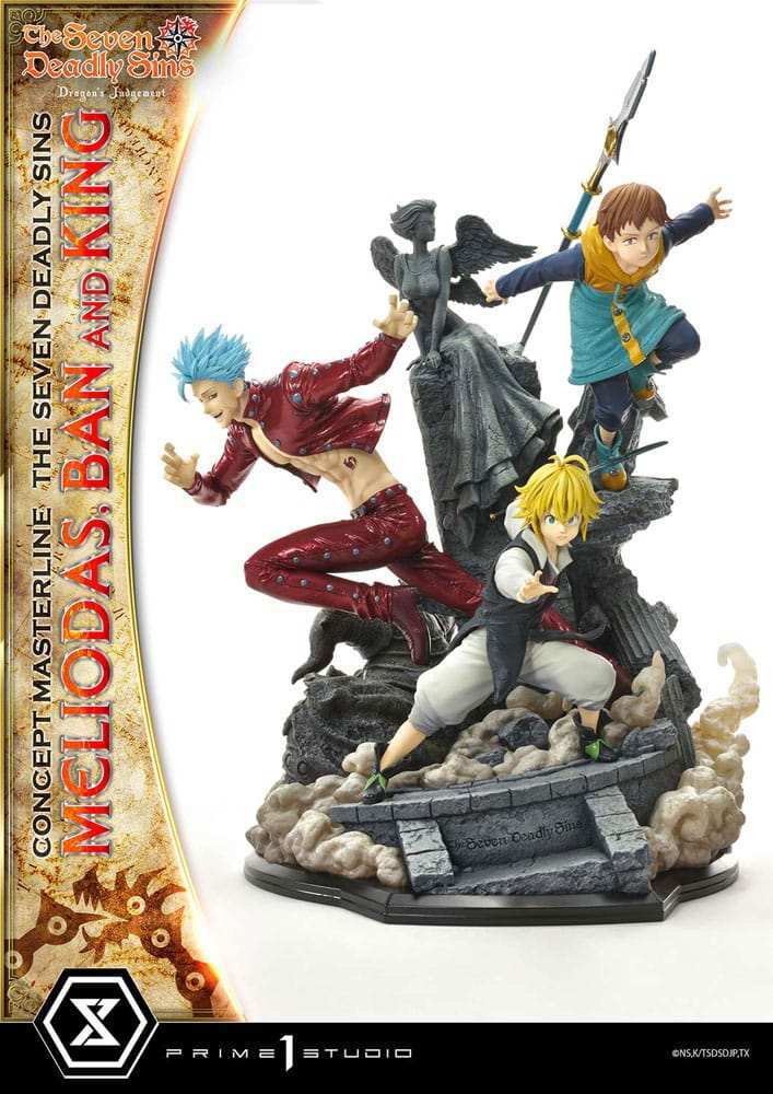 Seven Deadly Sins Concept Masterline Series Statue Meliodas, Ban and King 55 cm - Smalltinytoystore