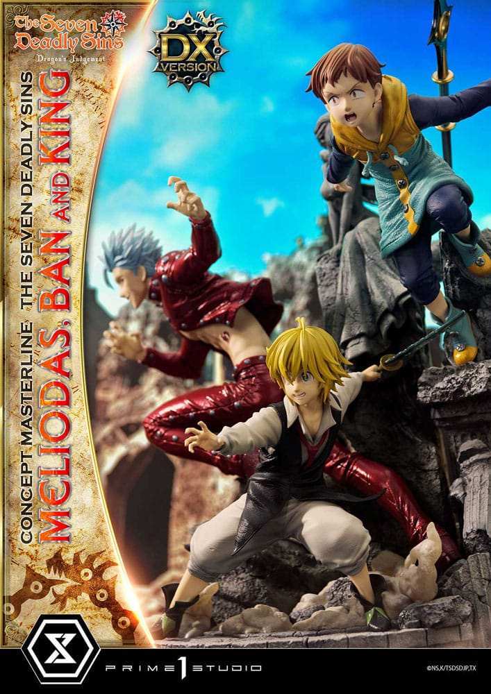 Seven Deadly Sins Concept Masterline Series Statue Meliodas, Ban and King Deluxe Version 55 cm - Smalltinytoystore