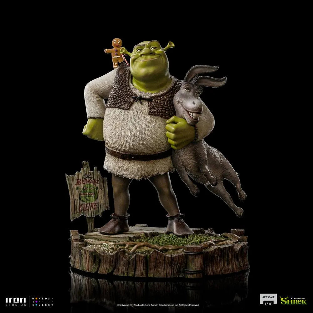 Shrek Deluxe Art Scale Statue 1/10 Shrek, Donkey and The Gingerbread Man 26 cm - Smalltinytoystore