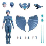 Silverhawks Steelheart Actionfigur 18 cm mit Zubehör, blaue Flügel, Vögel und Wechselköpfe, Smalltinytoystore