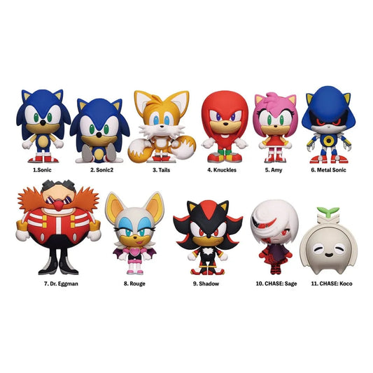 Sonic - The Hedgehog 3D PVC-Taschenanhänger Series 1 Display (24) - Smalltinytoystore