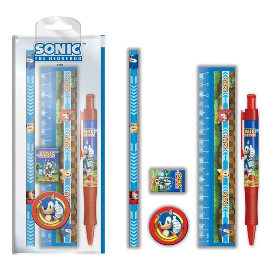 Sonic The Hedgehog Schreibset 5-teilig Golden Rings - Smalltinytoystore