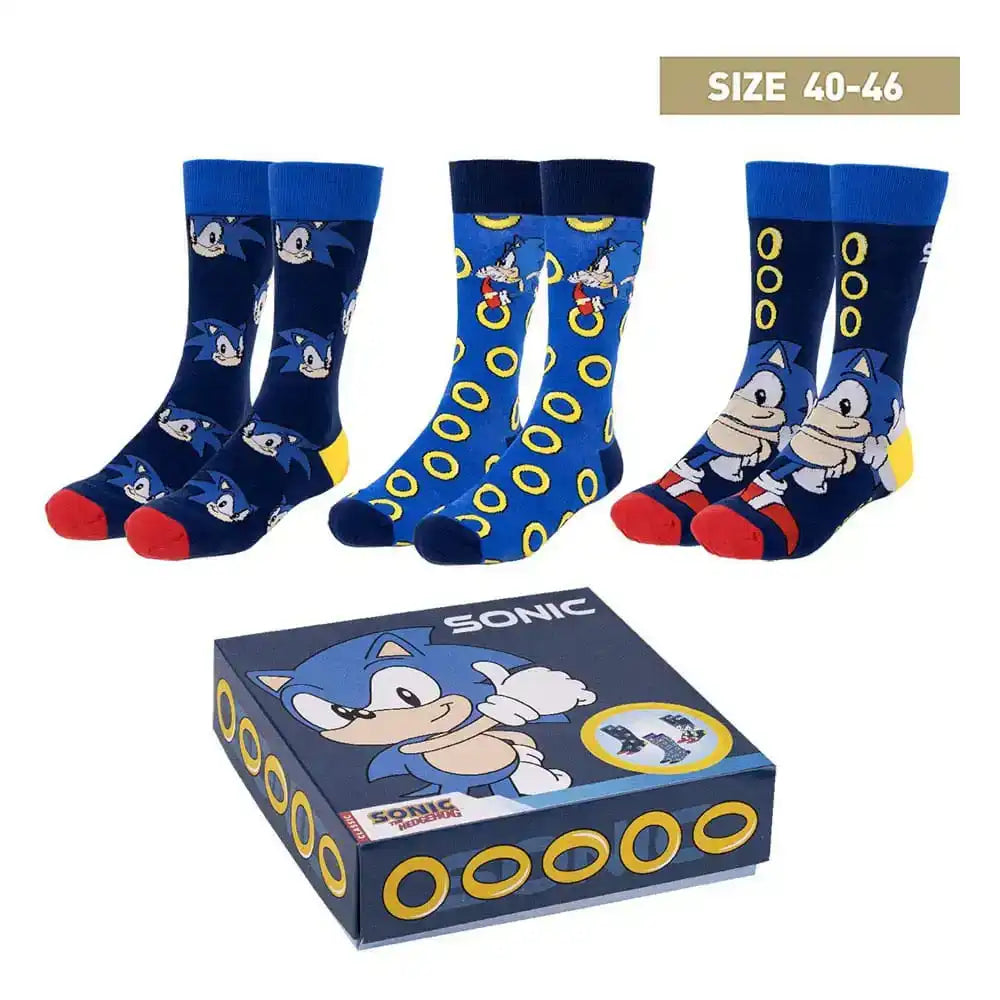 Sonic the Hedgehog Socken 3er-Pack Sonic 40-46 - Smalltinytoystore