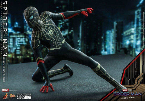 Spider-Man No Way Home Movie Masterpiece 1/6 Spider-Man (Black & Gold Suit) 30 cm - Smalltinytoystore