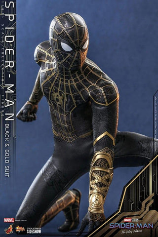 Spider-Man No Way Home Movie Masterpiece 1/6 Spider-Man (Black & Gold Suit) 30 cm - Smalltinytoystore