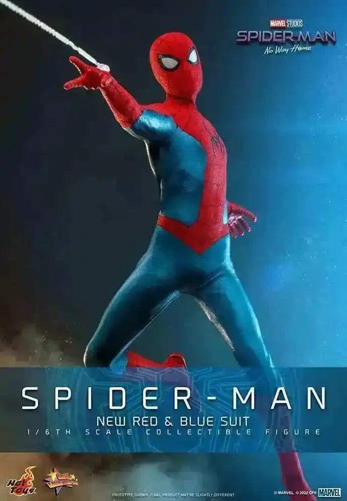 Spider-Man No Way Home Movie Masterpiece 1/6 Spider-Man (New Red and Blue Suit) 28 cm HOT TOYS - Smalltinytoystore