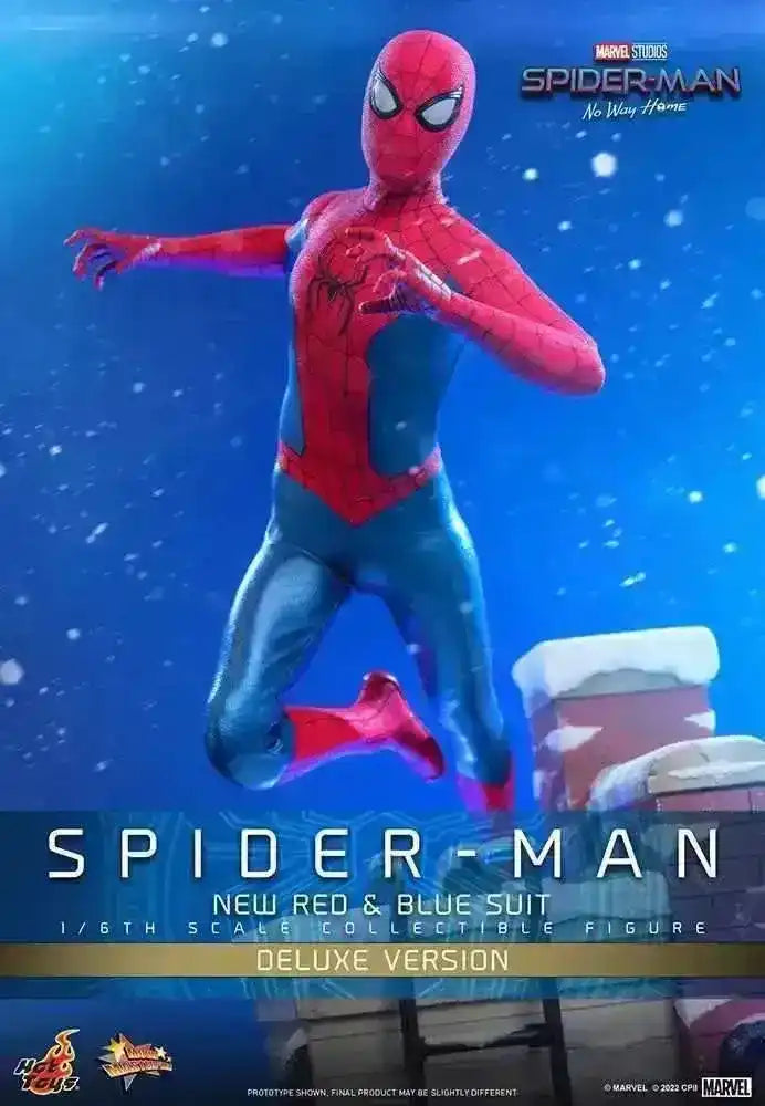 Spider-Man No Way Home Movie Masterpiece 1/6 Spider-Man (New Red and Blue Suit) (Deluxe Version) 28 cm HOT TOYS - Smalltinytoystore
