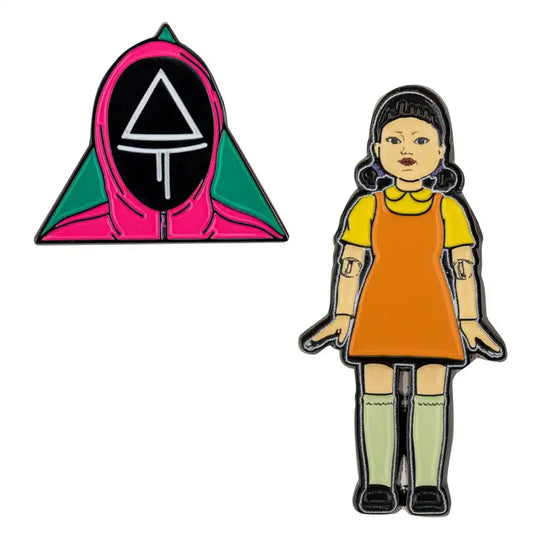 Squid Game Ansteck-Pins 2er-Pack Young-hee & Soldier - Smalltinytoystore
