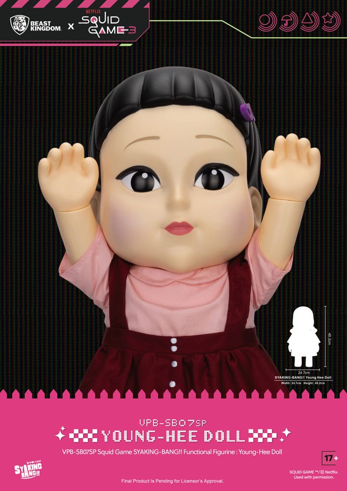 Squid Game Syaking Bang Figur/Spardose Young-Hee Doll Season 3 48 cm - Smalltinytoystore