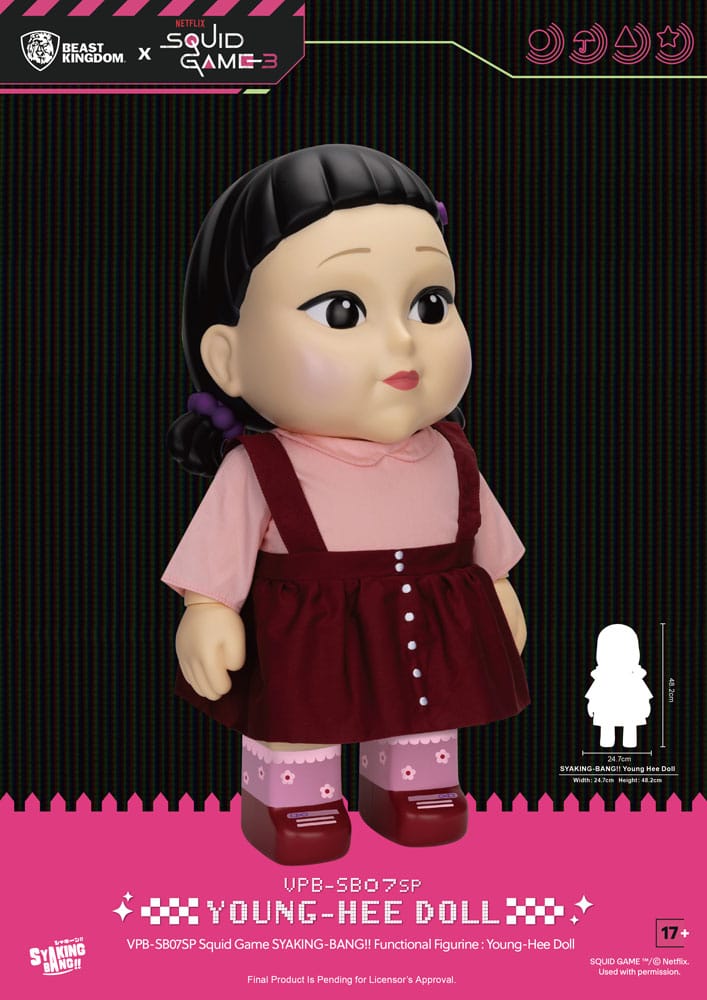 Squid Game Syaking Bang Figur/Spardose Young-Hee Doll Season 3 48 cm - Smalltinytoystore