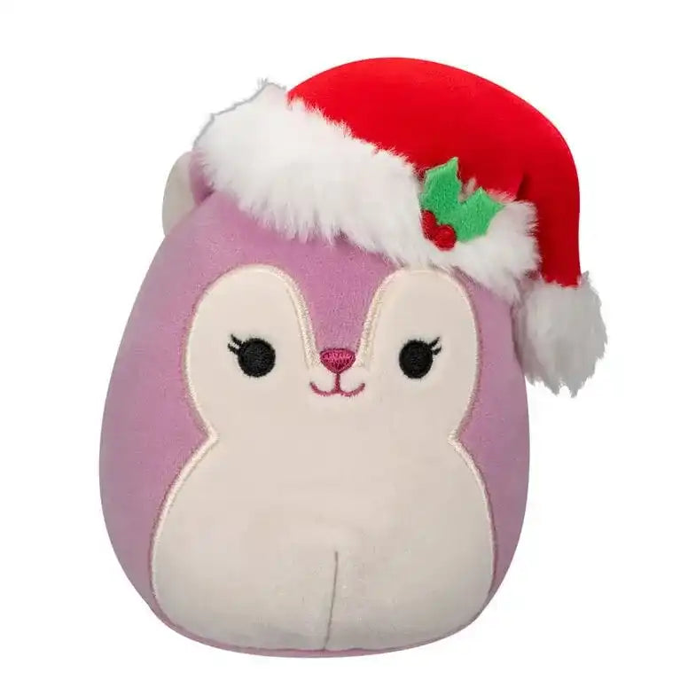 Squishmallows Plüschfigur Allina the Plum Squirrel with Santa Hat 12 cm - Smalltinytoystore