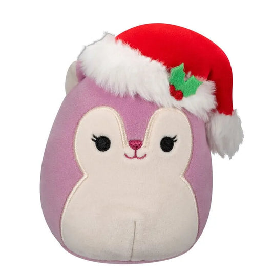 Squishmallows Plüschfigur Allina the Plum Squirrel with Santa Hat 12 cm - Smalltinytoystore