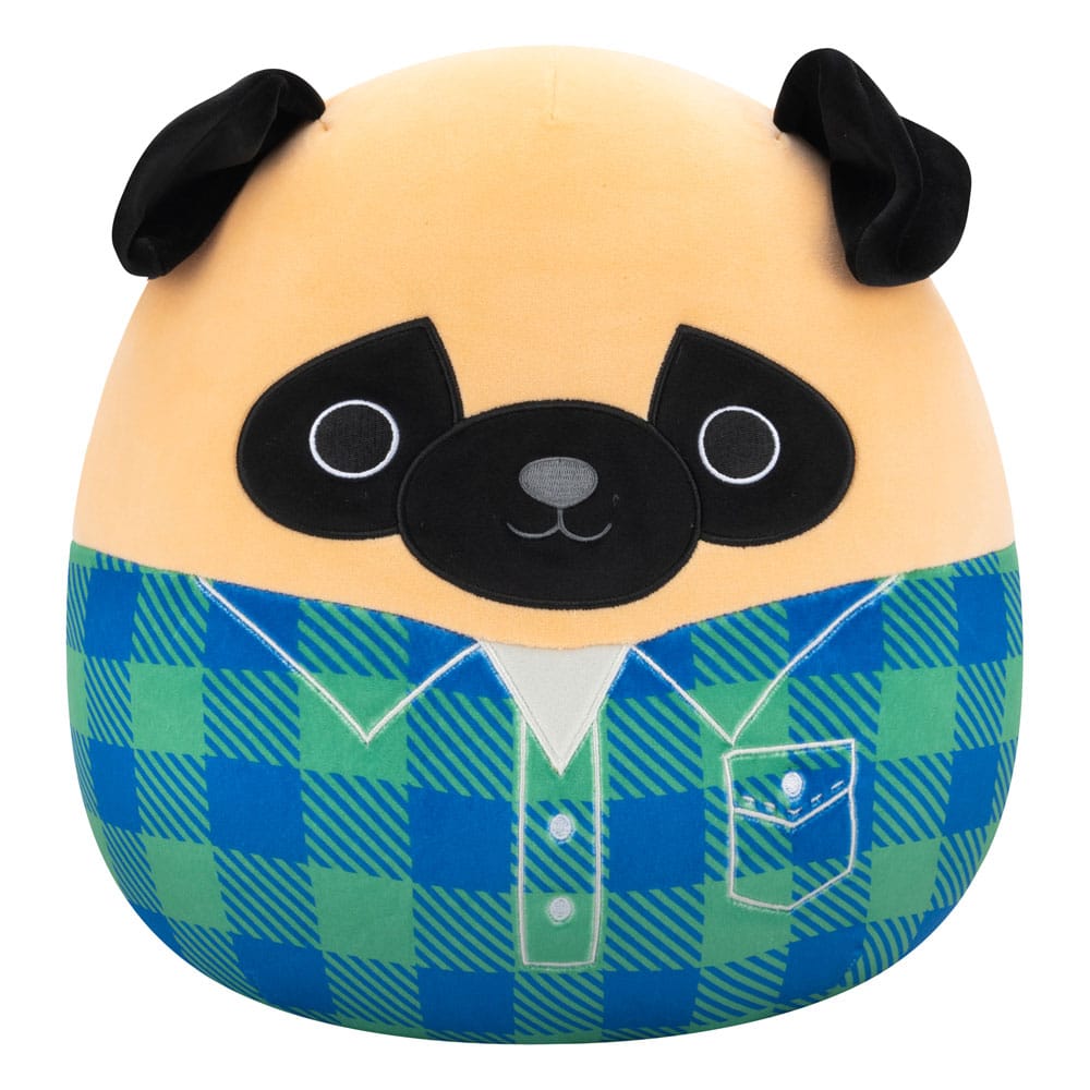 Squishmallows Plüschfigur Brown Pug in Green and Blue Flannel Shirt Prince 30 cm - Smalltinytoystore