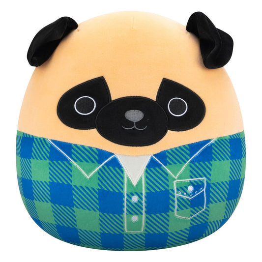 Squishmallows Plüschfigur Brown Pug in Green and Blue Flannel Shirt Prince 30 cm - Smalltinytoystore