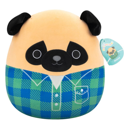 Squishmallows Plüschfigur Brown Pug in Green and Blue Flannel Shirt Prince 30 cm - Smalltinytoystore