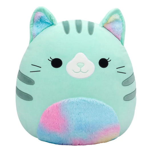 Squishmallows Plüschfigur Teal Cat with Tie-Dye Fuzzy Belly Corinna 50 cm - Smalltinytoystore