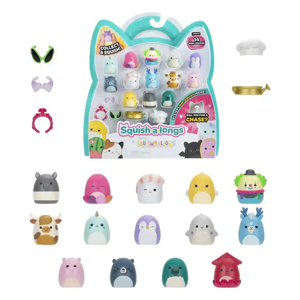 Squishmallows Squish-a-longs Minifiguren 14er Pack Set Series 2 Style 1 2,5 cm - Smalltinytoystore