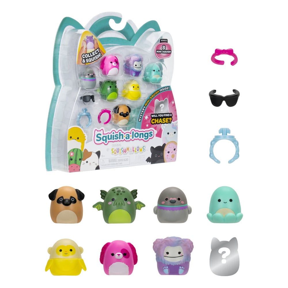 Squishmallows Squish-a-longs Minifiguren 8er Pack Set Series 2 Style 1 2,5 cm - Smalltinytoystore