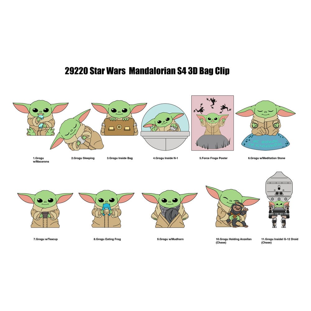 Star Wars 3D PVC-Taschenanhänger Best of Grogu Serie 1 Display (24) - Smalltinytoystore