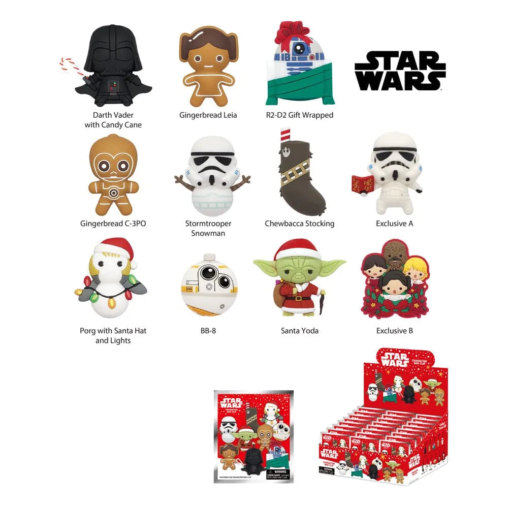 Star Wars 3D PVC-Taschenanhänger Star Wars Christmas Serie 1 Display (24) - Smalltinytoystore