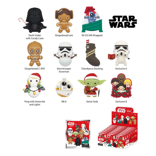 Star Wars 3D PVC-Taschenanhänger Star Wars Christmas Serie 1 Display (24) - Smalltinytoystore