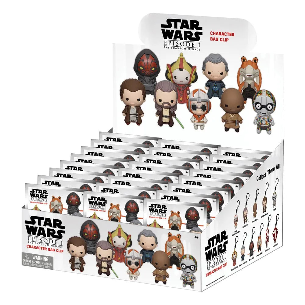Star Wars 3D PVC-Taschenanhänger The Phantom Menace Display (24) - Smalltinytoystore