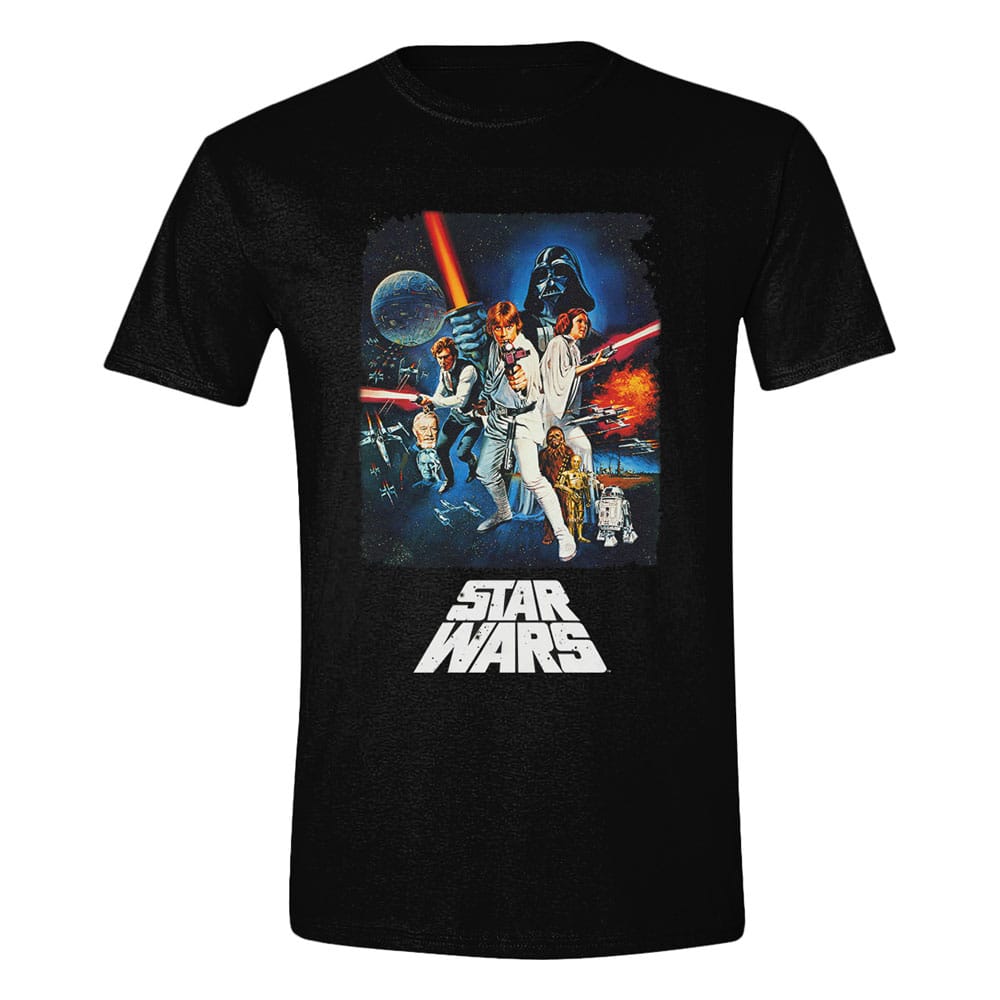 Star Wars A New Hope T-Shirt Retro Poster Größe L - Smalltinytoystore
