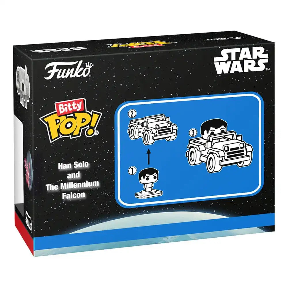 Star Wars Bitty POP! Rides Vinyl Figur Display Han Solo w/Millenium Falcon 2,5 cm - Smalltinytoystore
