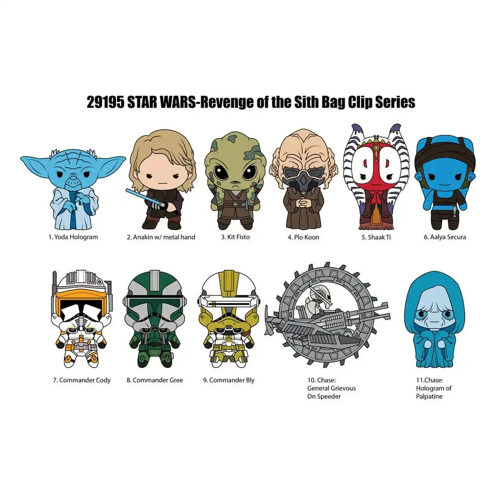 Star Wars-EP III Revenge Of Sith 3D PVC-Taschenanhänger Serie 1 Display (24) - Smalltinytoystore