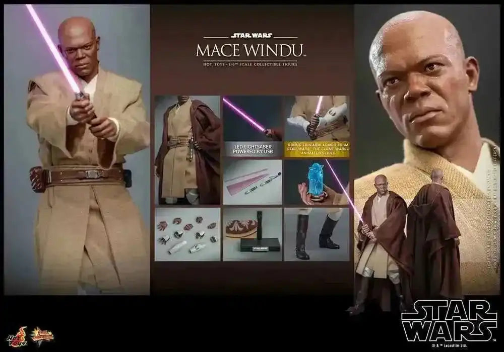 Star Wars Episode II 1/6 Mace Windu 32 cm HOT TOYS - Smalltinytoystore