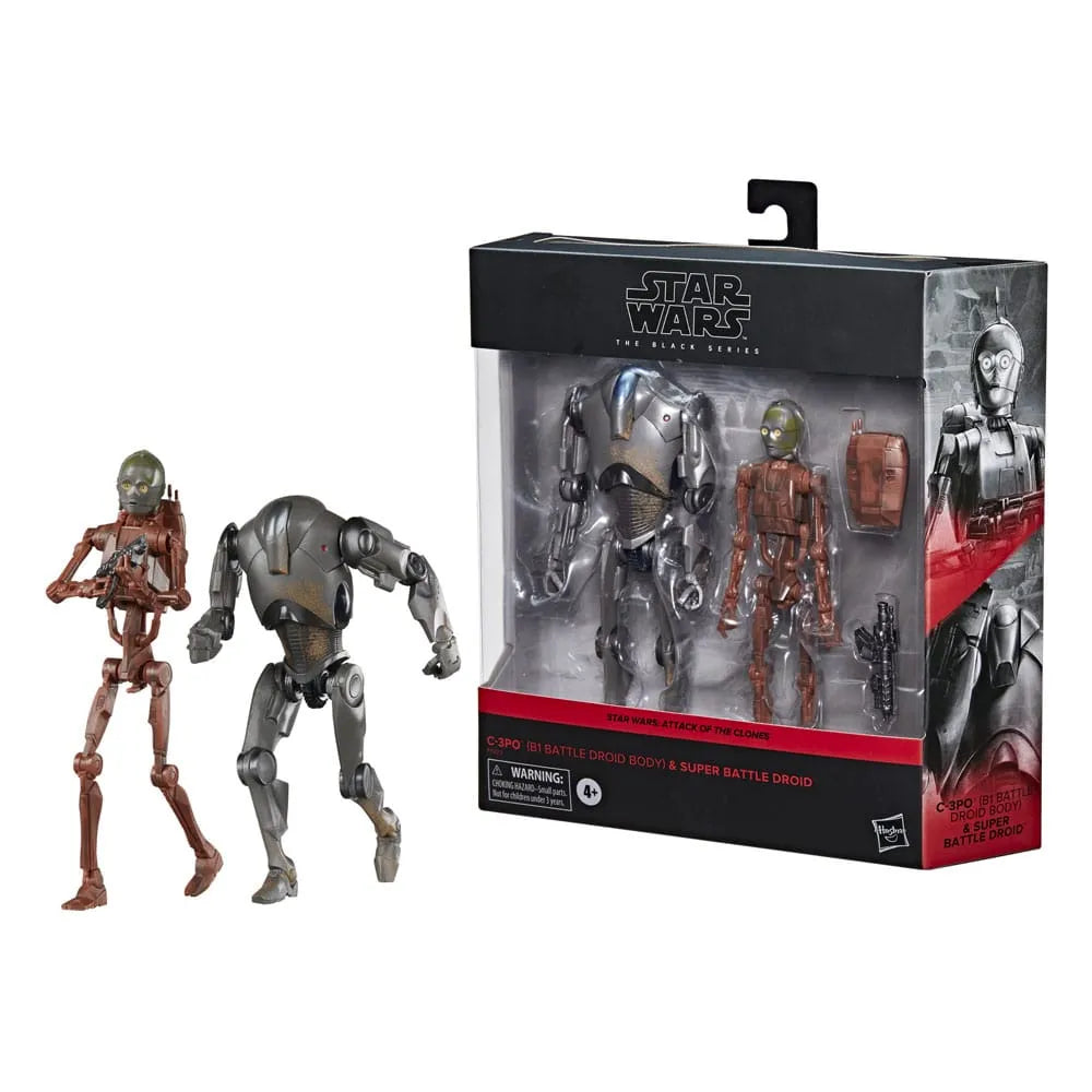 Star Wars Episode II Black Series Actionfiguren 2er-Pack C-3PO (B1 Battle Droid Body) & Super Battle Droid 15 cm - Smalltinytoystore