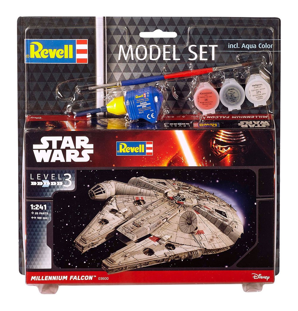 Star Wars Modellbausatz 1/241 Model Set Millennium Falcon 10 cm - Smalltinytoystore