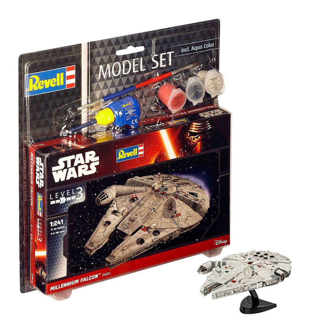 Star Wars Modellbausatz 1/241 Model Set Millennium Falcon 10 cm - Smalltinytoystore