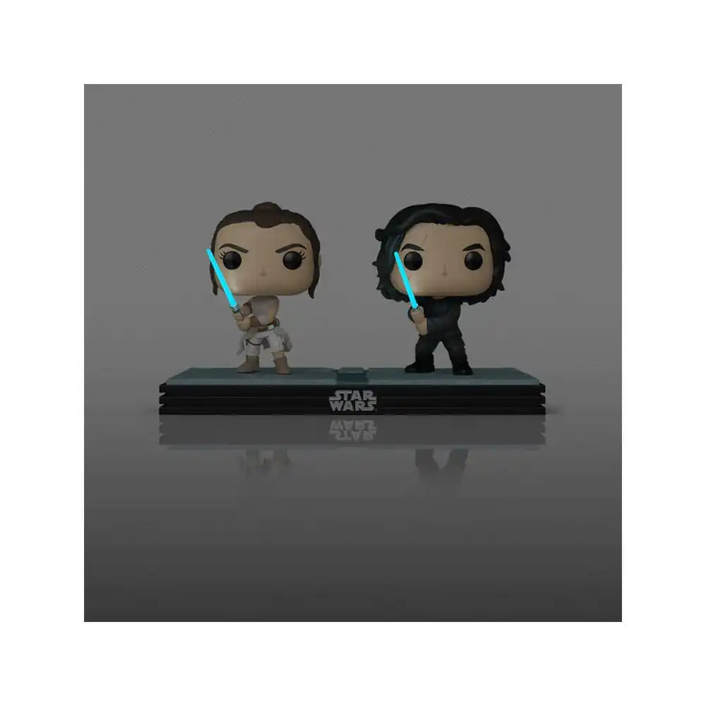 Star Wars POP! Movie Moments Vinyl Wackelkopf Figuren Doppelpack Kylo & Rey 9 cm - Smalltinytoystore