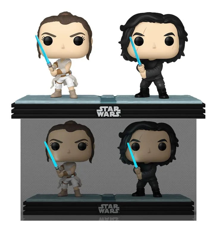 Star Wars POP! Movie Moments Vinyl Wackelkopf Figuren Doppelpack Kylo & Rey 9 cm - Smalltinytoystore
