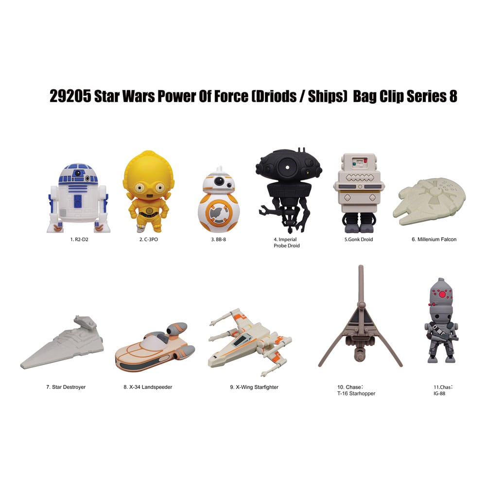 Star Wars PVC-Taschenanhänger Series 8 Power Of Force Display (24) - Smalltinytoystore