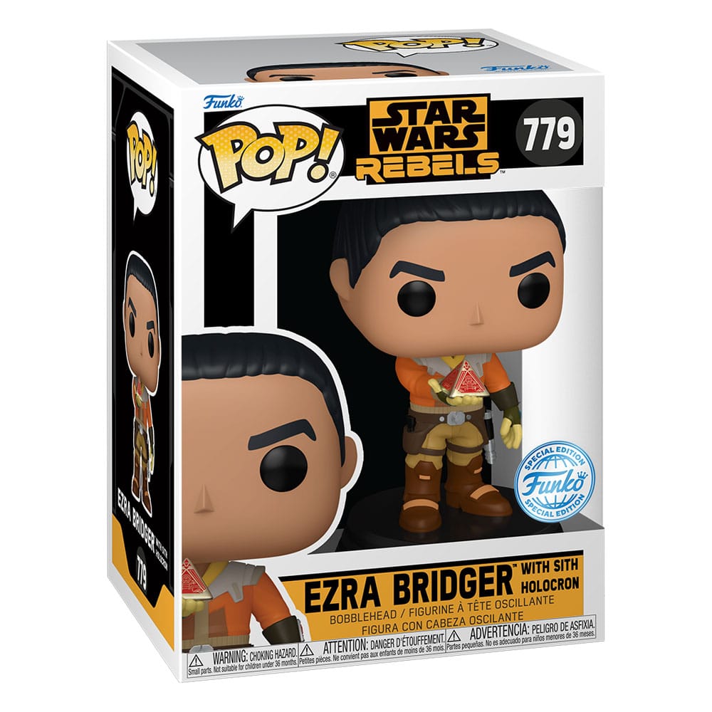 Star Wars Rebels POP! Vinyl Wackelkopf-Figur Ezra Bridger with Sith Holocron *Exclusive Version* 9 cm - Smalltinytoystore