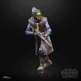 Star Wars The Black Series Pyke Soldier Actionfigur, dunkel gekleidet, auf schwarzem Hintergrund, Smalltinytoystore