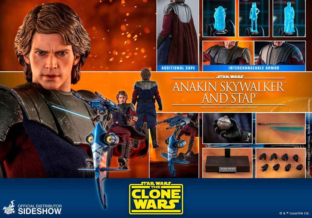 Star Wars The Clone Wars 1/6 Anakin Skywalker & STAP 31 cm - Smalltinytoystore