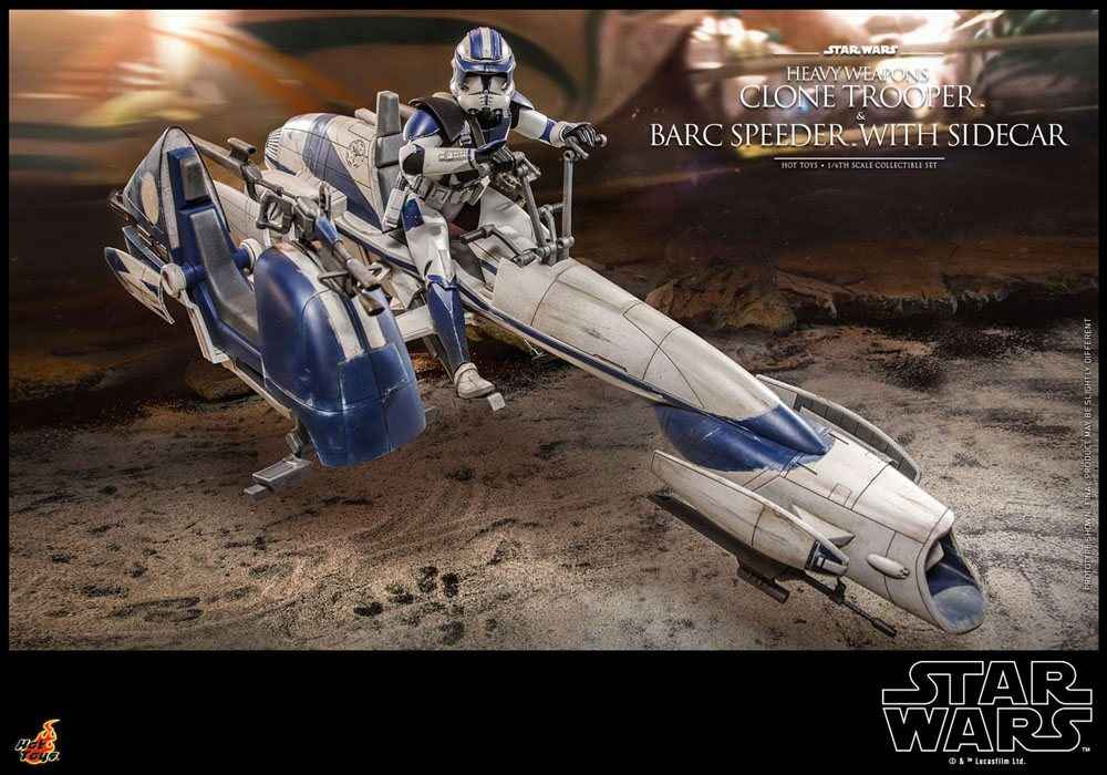 Star Wars The Clone Wars 1/6 Heavy Weapons Clone Trooper & BARC Speeder with Sidecar 30 cm - Smalltinytoystore