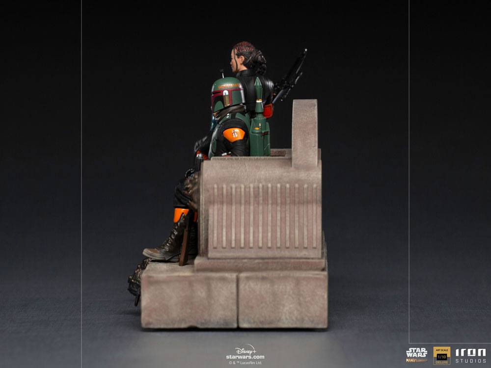 Star Wars The Mandalorian Deluxe Art Scale Statue 1/10 Boba Fett & Fennec on Throne 23 cm - Smalltinytoystore