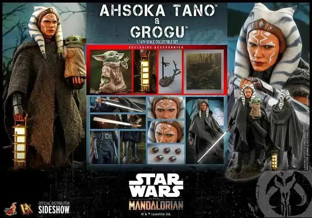 Star Wars The Mandalorian Doppelpack 1/6 Ahsoka Tano & Grogu 29 cm HOT TOYS - Smalltinytoystore