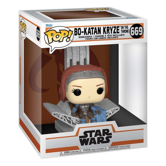Star Wars: The Mandalorian POP! Deluxe Vinyl Figur Bo Katan w/Throne 9 cm - Smalltinytoystore